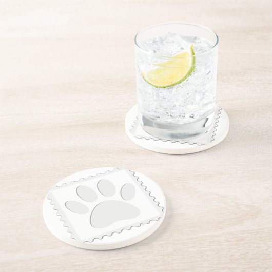 Dessous De Verre En Grès Empreinte de patte de chien coupé (Côté)