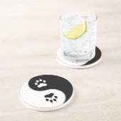 Dessous De Verre En Grès Empreinte de patte de Ying Yang (Côté)
