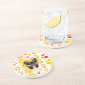 Dessous De Verre En Grès Empreintes de pattes cardiaques du Chihuahua (Côté)