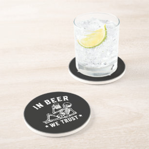 Dessous De Verre En Grès En bière, nous avons confiance squelette rafraîchi