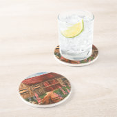 Dessous De Verre En Grès En campagne Fleurs de scène rustiques de chalet (Côté)
