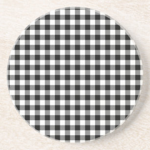 Dessous De Verre En Grès En vichy en noir et blanc