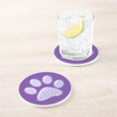 Dessous De Verre En Grès en vichy patte de chat - violet (Côté)
