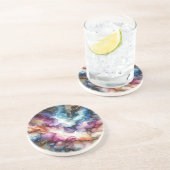 Dessous De Verre En Grès Encre d'alcool céleste (Côté)