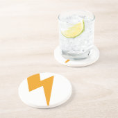 Dessous De Verre En Grès Énergie de Tonnerre Imprimé Jaune (Côté)