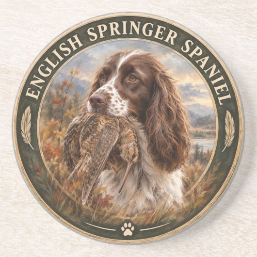 Dessous De Verre En Grès English Springer Spaniel (Devant)