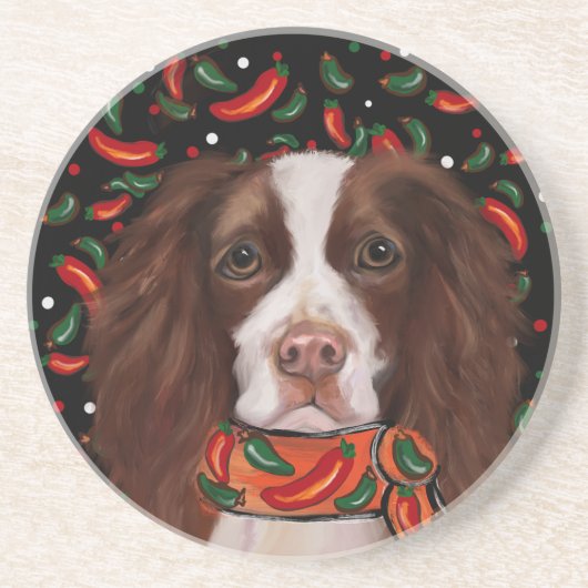 Dessous De Verre En Grès English Springer Spaniel     (Devant)