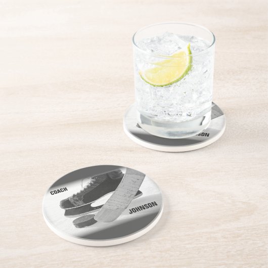 Dessous De Verre En Grès Entraîneur de hockey sur glace Merci (Côté)