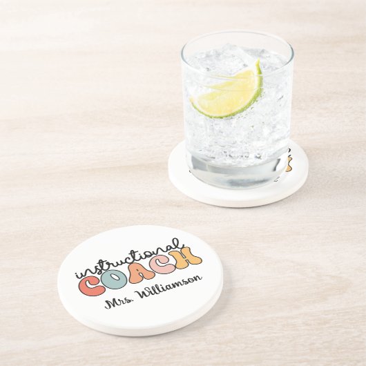 Dessous De Verre En Grès Entraîneur pédagogique personnalisé Retro Entraîne (Côté)