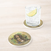 Dessous De Verre En Grès Épagneul Picard, Saison de chasse    (Côté)
