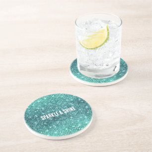Dessous De Verre En Grès Éperche verte Turquoise Aqua