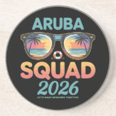 Dessous De Verre En Grès Équipe Aruba 2026 Rétro (Devant)