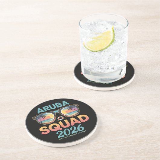 Dessous De Verre En Grès Équipe Aruba 2026 Rétro (Côté)