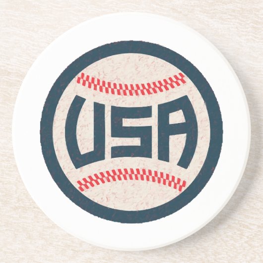 Dessous De Verre En Grès Équipe de baseball USA (Devant)