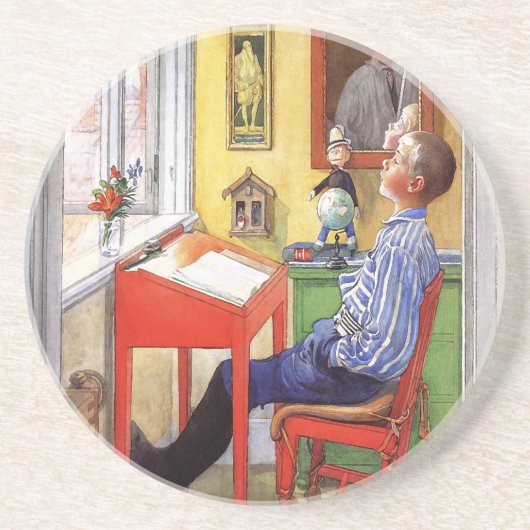 Dessous De Verre En Grès Esbjorn faisant ses devoirs par Carl Larsson (Devant)