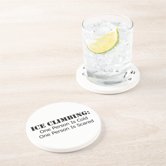 Dessous De Verre En Grès Escalade de glace - Froid, Peur (Côté)