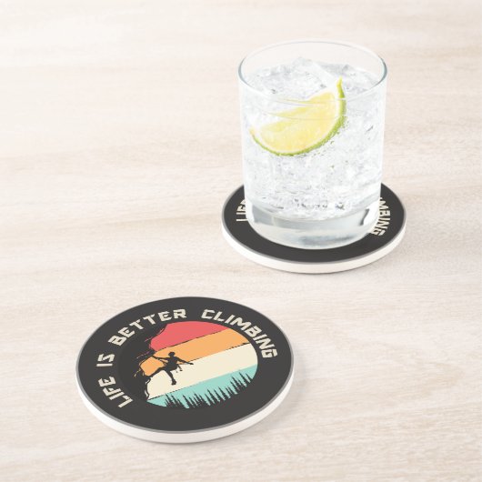 Dessous De Verre En Grès Escalade drôle (Côté)