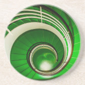 Dessous De Verre En Grès Escalier vert circulaire (Devant)