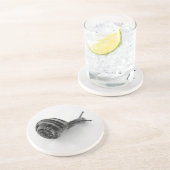 Dessous De Verre En Grès Escargot noir et blanc (Côté)