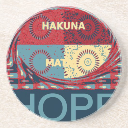 Dessous De Verre En Grès Espoir Pacifique : Un Design Calme Hakuna Matata (Devant)
