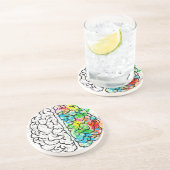 Dessous De Verre En Grès esprit cerveau psychologie idée coeurs (Côté)