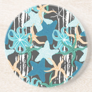 Dessous De Verre En Grès Estarfish Vintage : Arrière - plan à rayures foncé