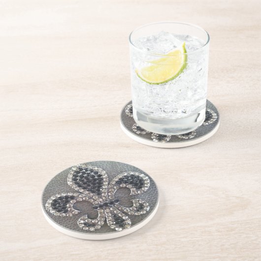 Dessous De Verre En Grès Étain Fleur de lis Coaster (Côté)