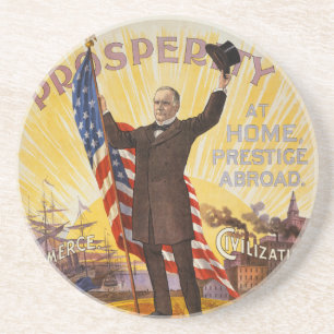 Dessous De Verre En Grès Étalon or d'affiche de campagne de William