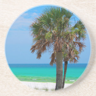 Dessous De Verre En Grès États-Unis, Floride. Palmiers Sur La Côte D'Éme