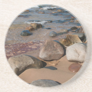 Dessous De Verre En Grès États-Unis, Michigan. Boulders Arrondis Sur 20 Km