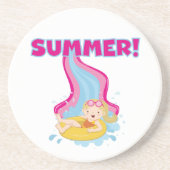 Dessous De Verre En Grès Été blond de fille (Devant)