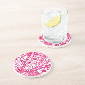 Dessous De Verre En Grès Eté majolica rouge Sicilienne Méditerranée (Côté)