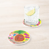 Dessous De Verre En Grès Été Tropical à l'Ananas (Côté)