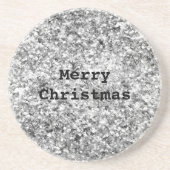 Dessous De Verre En Grès Étincelle de Parties scintillant en argent (Devant)