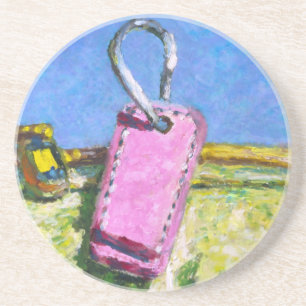 Dessous De Verre En Grès Étiquette Rose