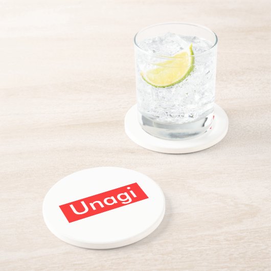 Dessous De Verre En Grès Étiquette Unagi (Côté)