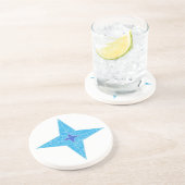 Dessous De Verre En Grès Étoile bleue (Côté)