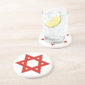 Dessous De Verre En Grès Étoile de David rouge, drapeau de l'Israël (Côté)