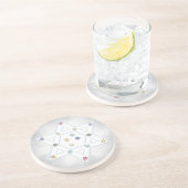Dessous De Verre En Grès Étoile de Hanoukka et flocons de neige gris (Côté)