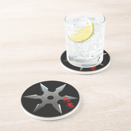 Dessous De Verre En Grès Étoile de lancement de Ninja (Côté)