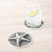 Dessous De Verre En Grès Étoile de mer noire et blanche (Côté)
