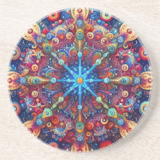 DESSOUS DE VERRE EN GRÈS ÉTOILE DE NOËL (Devant)