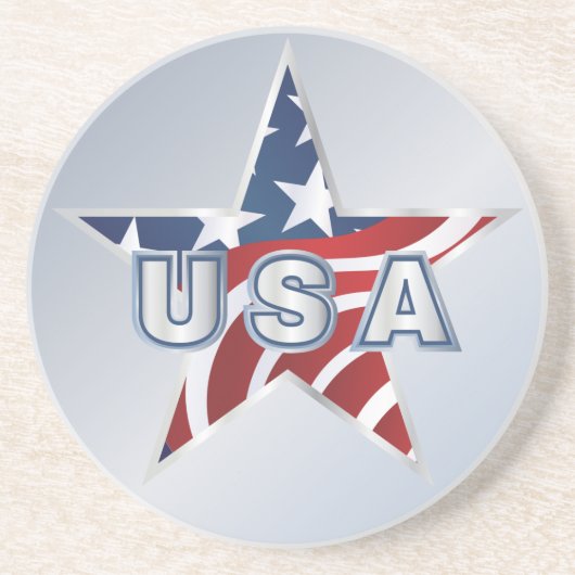 Dessous De Verre En Grès Étoile USA (Devant)