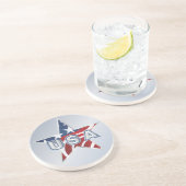 Dessous De Verre En Grès Étoile USA (Côté)