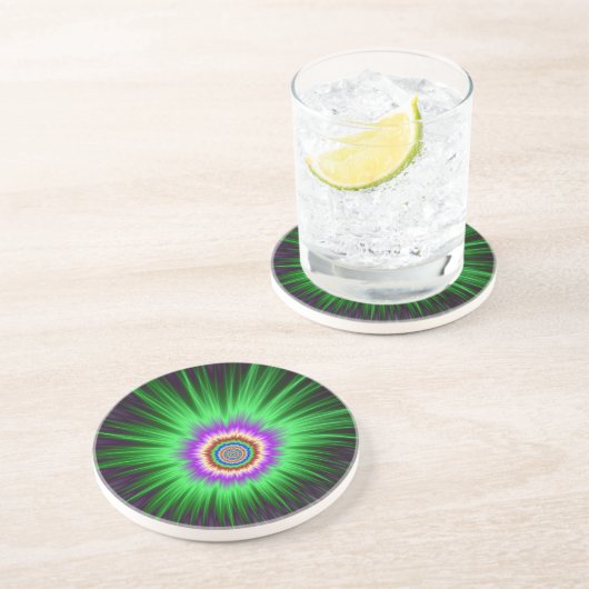 Dessous De Verre En Grès     Étoile verte Coaster (Côté)