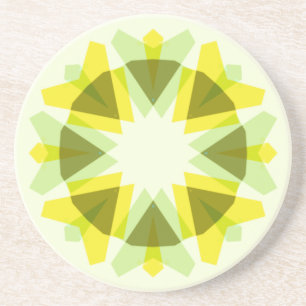 Dessous De Verre En Grès Étoile verte jaune vif Dopamine Décor Art Kitsch