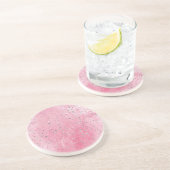 Dessous De Verre En Grès Étoiles Argentées Roses (Côté)