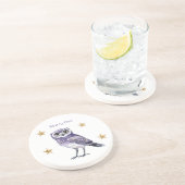 Dessous De Verre En Grès Étoiles d'or de hibou violet (Côté)
