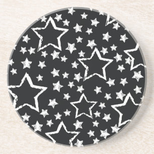 Dessous De Verre En Grès étoiles noires, blanches : grogne urbaine.
