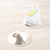 Dessous De Verre En Grès Étreinte dorée au coucher du soleil - Romantique (Côté)